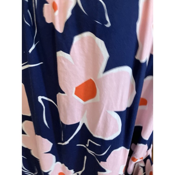 Maxi Dress Junior Sz L Navy Pink Floral Ruffled Maxi prairie cottagecore - Picture 4 of 9
